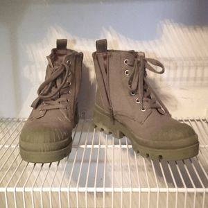 Green combat boots